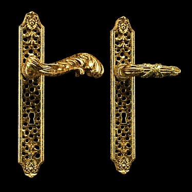 Exquisite Handcrafted Brass Door Handle 3D model image 1 