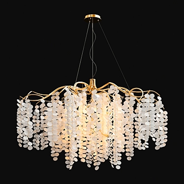 Elegant Willow Glass Chandelier 3D model image 1 