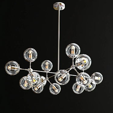 Elegant Chrome Ceiling Light 3D model image 1 