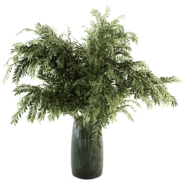 Elegant Green Branch Bouquet 3D model image 1 