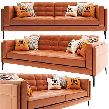 Contemporary Leather Sofa 3D model image 1 