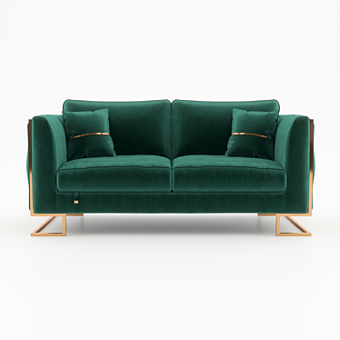 Elegant Luciano Double Sofa 3D model image 1 