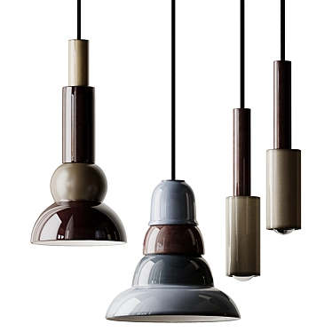 Sleek Serax Porcelain Pendant Lights 3D model image 1 