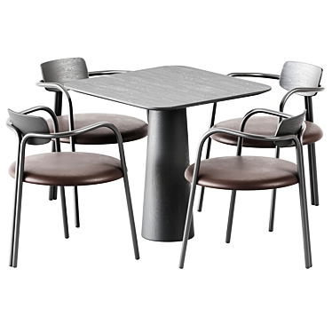 Elegant Table & Chair Set 3D model image 1 