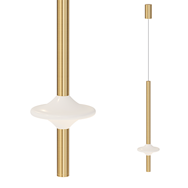 Modern Elliptical LED Pendant Lamp 3D model image 1 