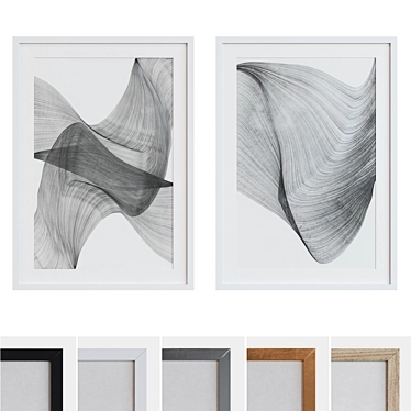 Modern Abstract Picture Frame Set 3D model image 1 