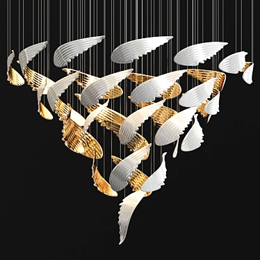 Winged Elegance: Sans Souci Chandelier 3D model image 1 