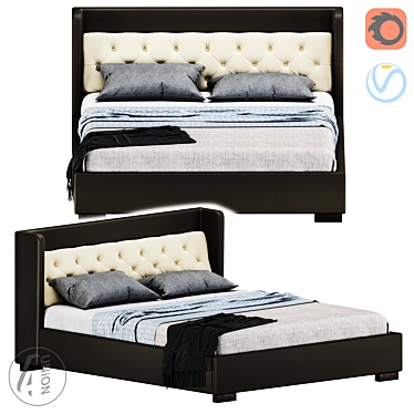 Luxury King Size Bed in SL-0053 Design 3D model image 1 