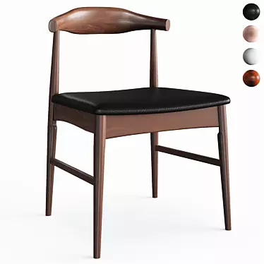 Sleek Black Side Chair 3D model image 1 