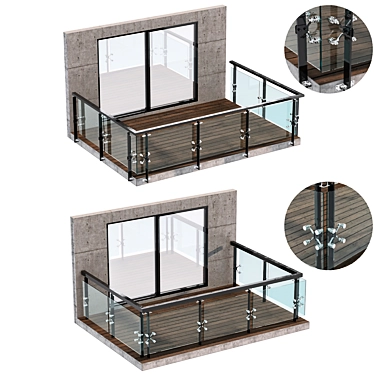 Versatile Balcony and Balustrade: Perfect for Balconies and Terraces 3D model image 1 