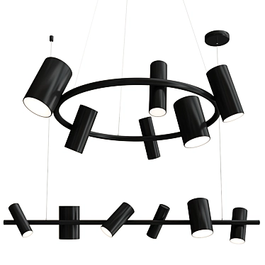 Glamorous Can Can Pendant: Modern Swivel Metal Lamp 3D model image 1 