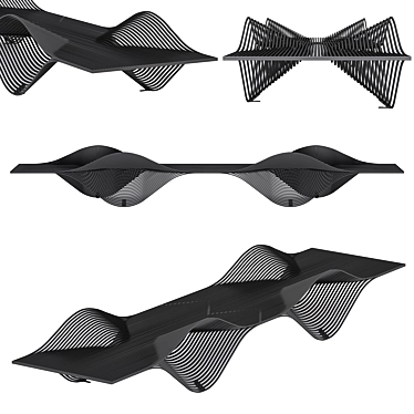 Sleek Seating Bench 3D model image 1 