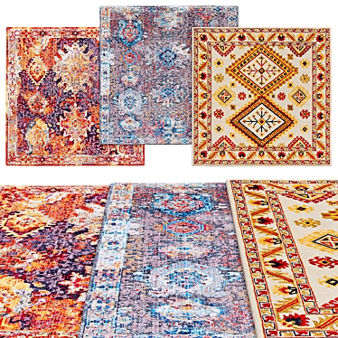  Modern Square Rugs in Various Sizes 3D model image 1 