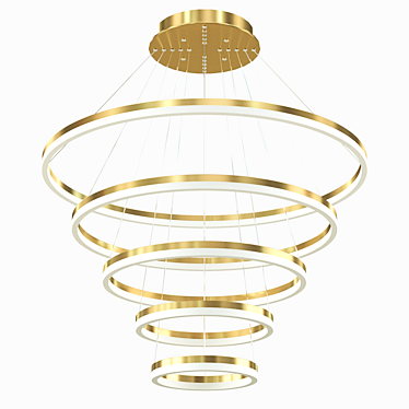 Sleek Aluminum LED Chandelier 3D model image 1 