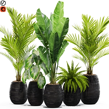 Lush Greenery Botanical Set 3D model image 1 