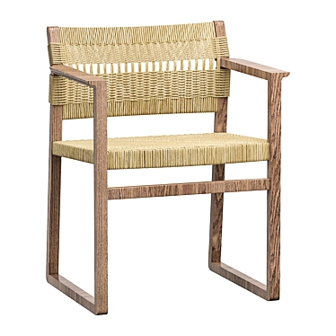 Stylish BM62 Cane Wicker Armchair 3D model image 1 