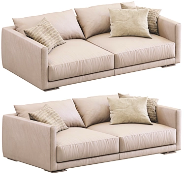 Luxury Leather Sofa Bristol - Poliform 3D model image 1 