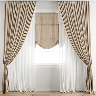 Polygonal Curtain Model: High Quality, Multiple Formats 3D model image 1 