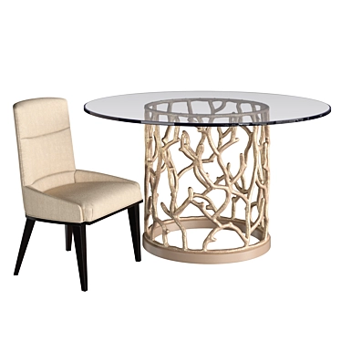 Ocean- Inspired Round Dining Table 3D model image 1 