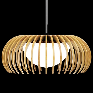 Elegant Bollicina Wood Lamp 3D model image 1 