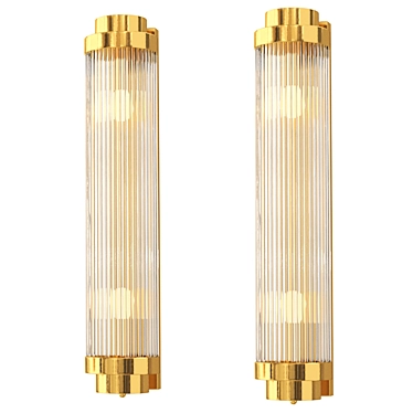 Delin Gold Wall Sconce: Elegant Bedside Illumination 3D model image 1 