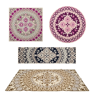 Versatile Set of 8 Rugs 3D model image 1 