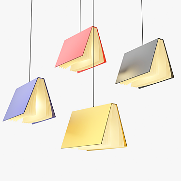 Sleek Modern Book Pendant Light 3D model image 1 