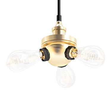 Industrial Loft Pendant Light Trio 3D model image 1 