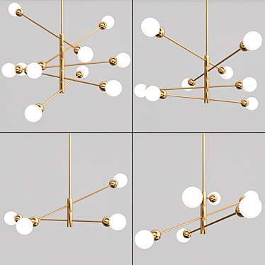 Elegant Pivoting Chandelier with Matte Shades 3D model image 1 