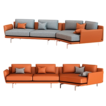 Retro Chic: Get-Back-Sofa by Poltrona 3D model image 1 