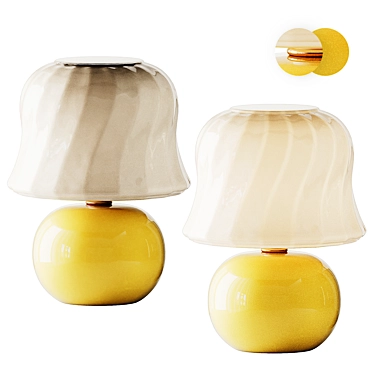 Cream Mushroom Murano Table lamp 3D model image 1 
