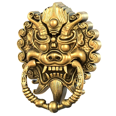 Vintage Oriental Door Knocker 3D model image 1 