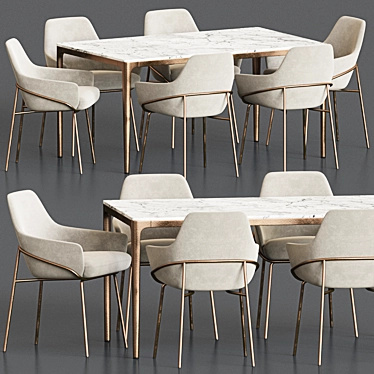 Elegant Dining Set for Versatile Spaces 3D model image 1 