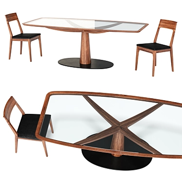 Elegant Diamante Capri Dining Set 3D model image 1 