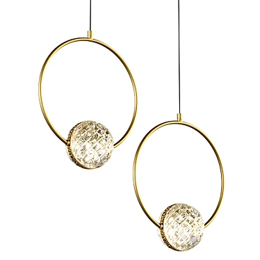 Mairin Pendant Lamp - Elegant Glass and Brass Lighting 3D model image 1 