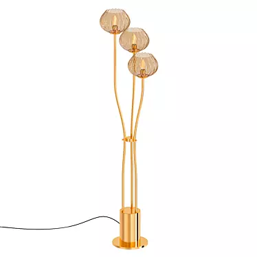 Sleek Brass Floor Lamp: FLEMING 3D model image 1 