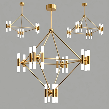 Sleek Molecular Chandeliers: GRAPHITE 3D model image 1 