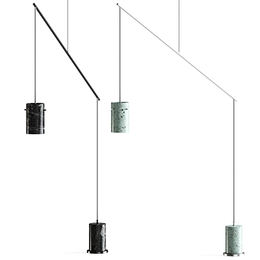 Sleek Concrete Free-standing Light 3D model image 1 