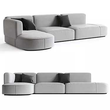 Stylish Bowy Sofa by Patricia Urquiola 3D model image 1 
