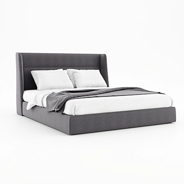 Dallas OM Bed: Sleek & Modern King-Size 3D model image 1 