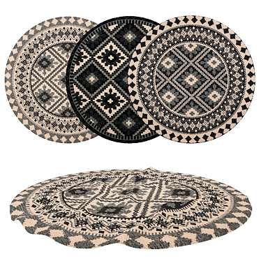 Round Rugs Set: 6 Unique Designs 3D model image 1 