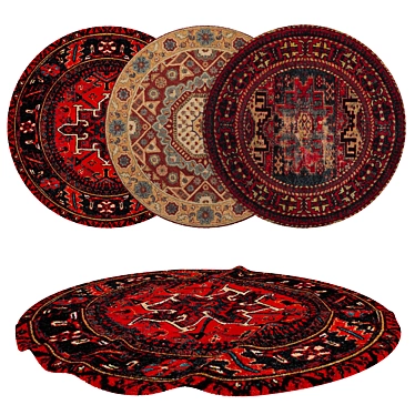 6pc Round Rugs Set 3D model image 1 