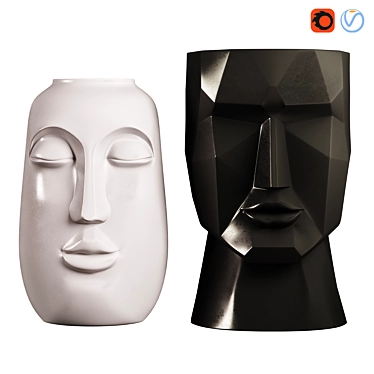 Face Vases from Kuchenland Home, Set of 2