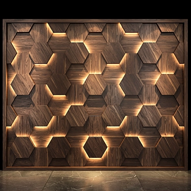 Decorative Wood Wall Panels | Set of 26 3D model image 1 