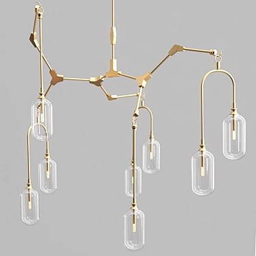 Postmodern Glass Chandelier 3D model image 1 