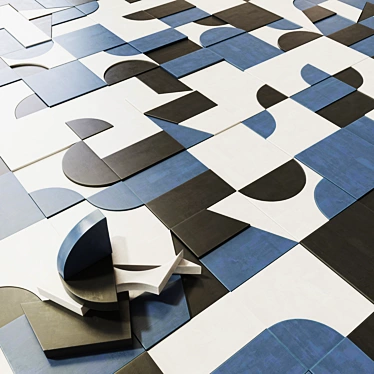 Mutina Puzzle Tile: Geometric Design. 3D model image 1 