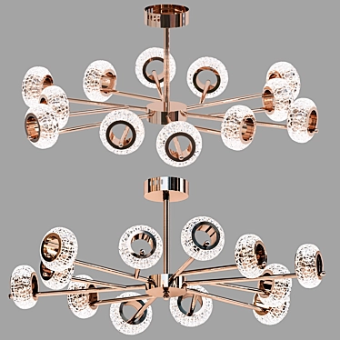 Luxury Brass Crystal LED Chandeliers 3D model image 1 