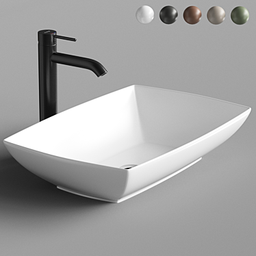 Modern Rectangular Sink: ArtCeram JAZZ JZL002 3D model image 1 