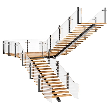 Contemporary Staircase Design 3D model image 1 