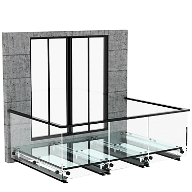 Transparent Balcony Canopy 3D model image 1 